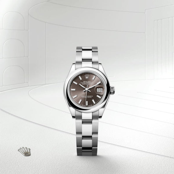 Rolex Lady-Datejust in Oystersteel and white gold, M279160-0010 - Mallory Jewellers