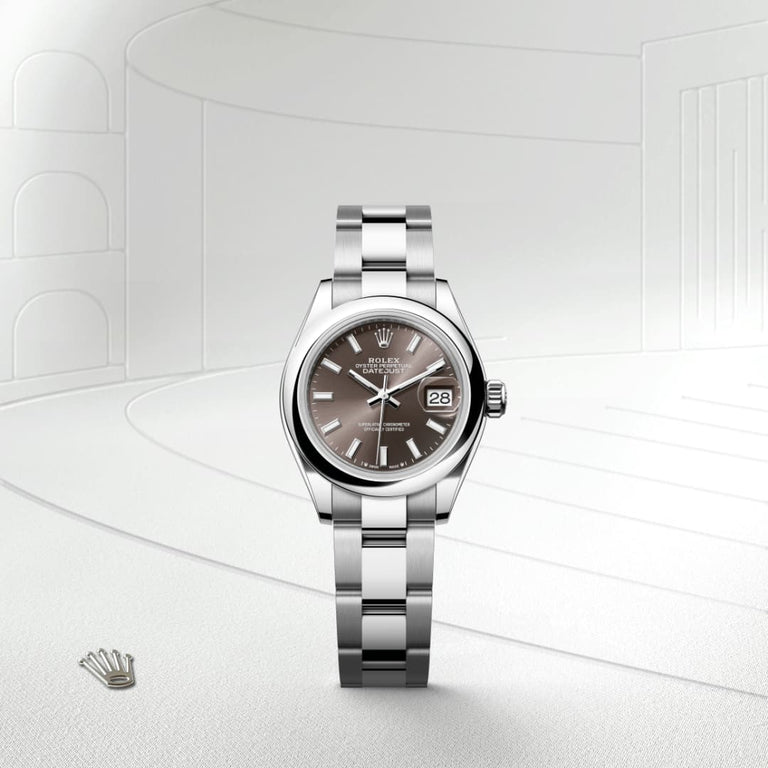 Rolex Lady-Datejust in Oystersteel and white gold, M279160-0010 - Mallory Jewellers