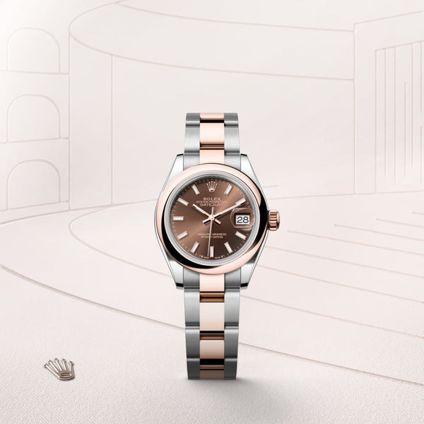 Rolex Lady-Datejust in Oystersteel and everose gold, M279161-0018 - Mallory Jewellers