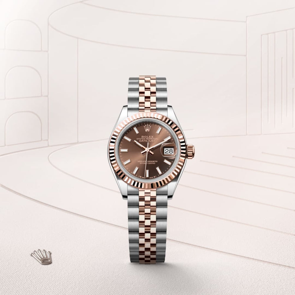 Rolex Lady-Datejust in Oystersteel and Everose gold, M279171-0017 - Mallory Jewellers