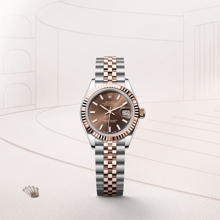 Rolex Lady-Datejust in Oystersteel and Everose gold, M279171-0017 - Mallory Jewellers
