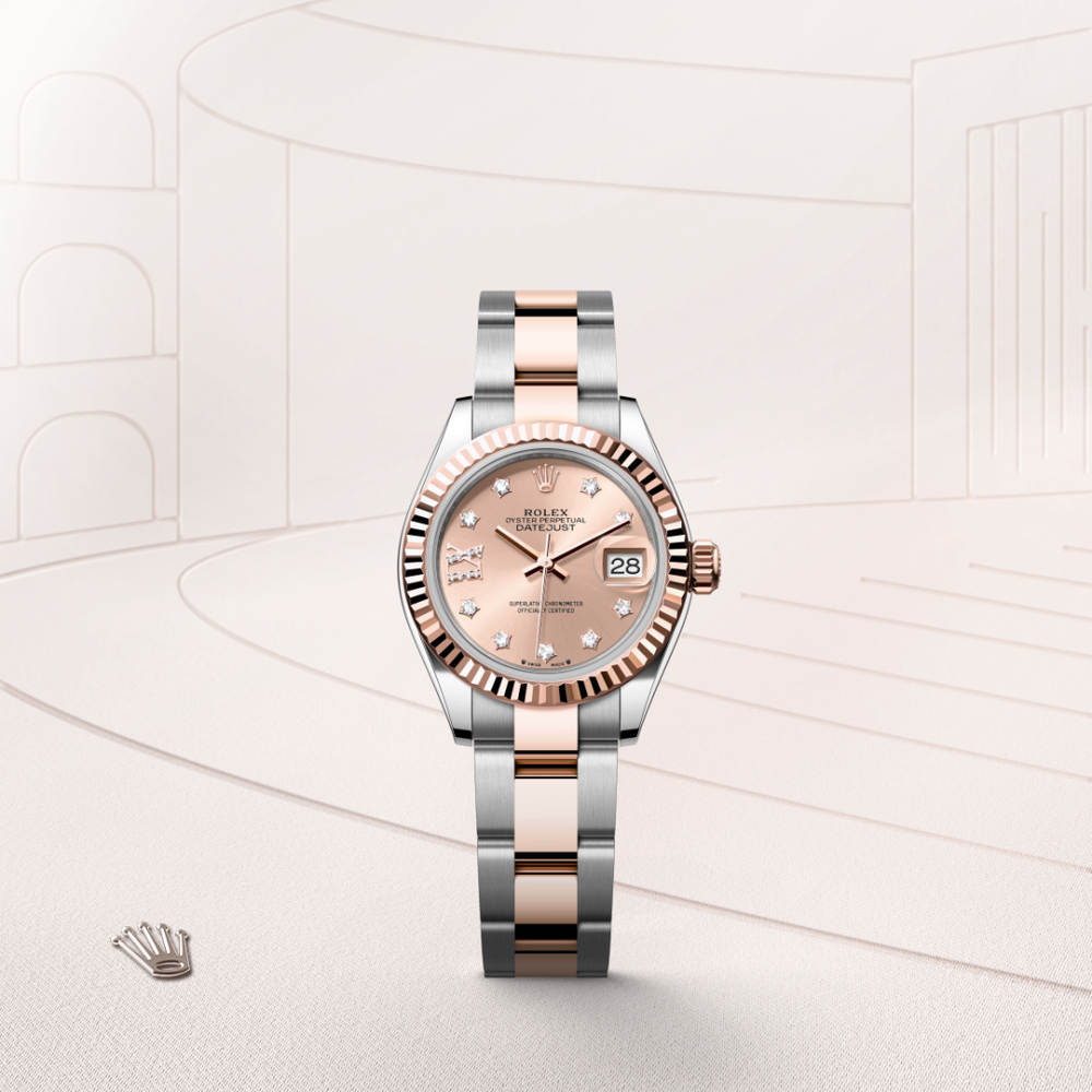 Rolex Lady-Datejust in Oystersteel and Everose gold, M279171-0028 - Mallory Jewellers
