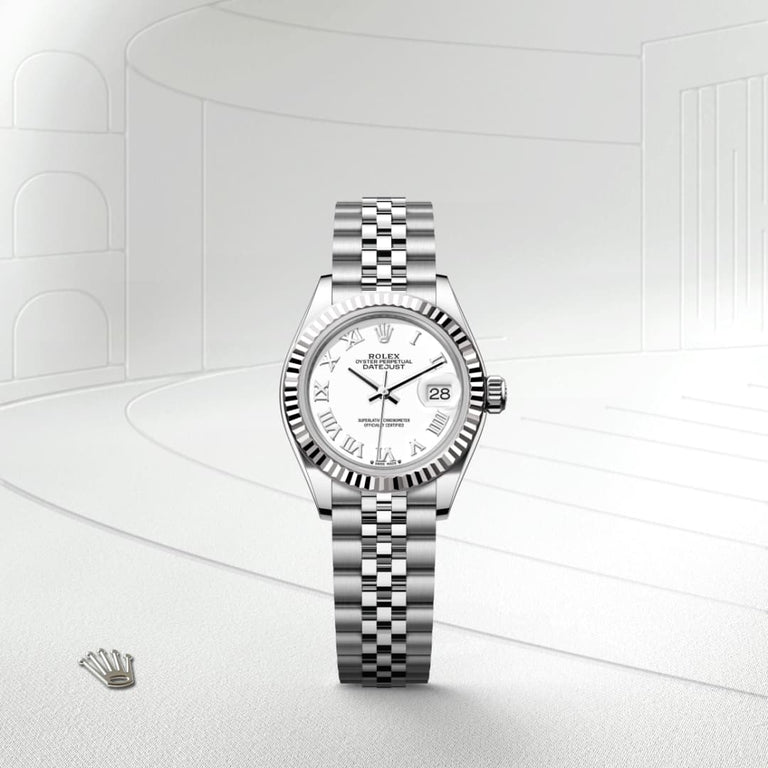 Rolex Lady-Datejust in Oystersteel and white gold, M279174-0019 - Mallory Jewellers