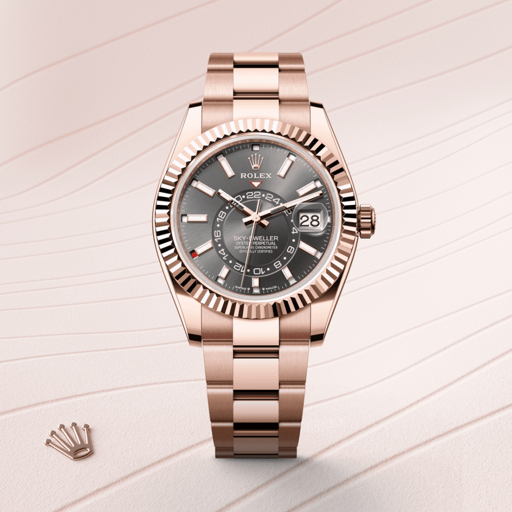 Rolex Sky-Dweller in 18 ct everose gold, M336935-0004 - Mallory Jewellers