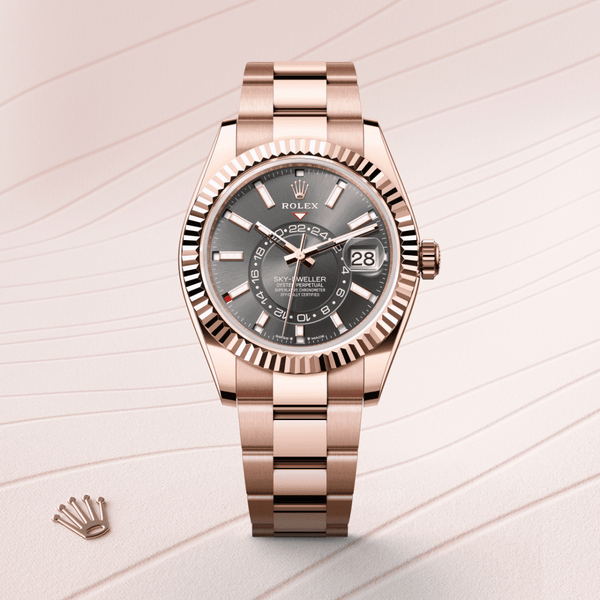 Rolex Sky-Dweller in 18 ct everose gold, M336935-0004 - Mallory Jewellers