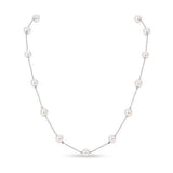 18ct White Gold Akoya Cultured Pearl Chain Necklace