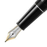 Montblanc Meisterstück 145 Classique Platinum Coated Black Precious Resin Fountain Pen