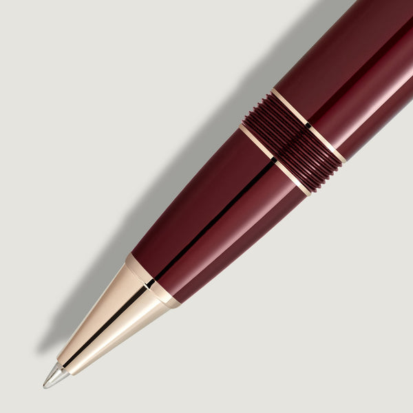Montblanc Meisterstück Yellow Gold Coated Burgundy Precious Resin Rollerball Pen (Medium Nib)