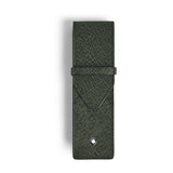Montblanc Sartorial Tweed Khaki Leather Two Pen Pouch