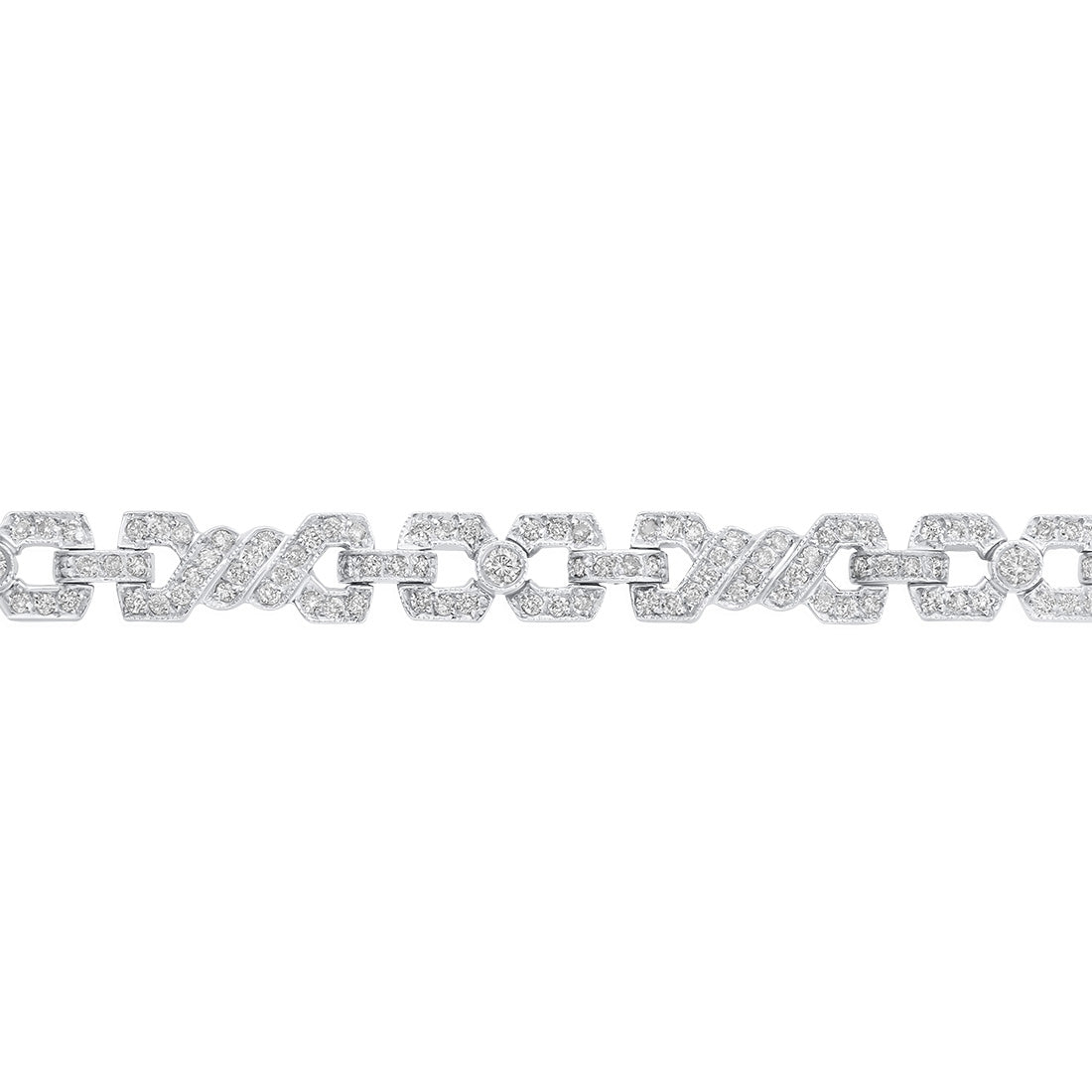 Antique Art Deco Platinum Grain Set Old Cut Diamond Chain Link Bracele ...