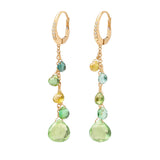 Marco Bicego Paradise 18ct Yellow Gold Green Tourmaline and Diamond Drop Earrings
