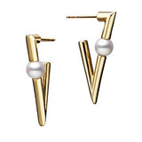 Mikimoto V Code 18ct Yellow Gold Akoya Cultured Pearl Drop Earrings