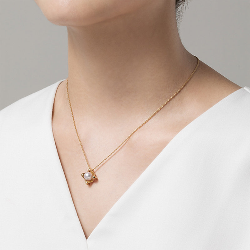 Mikimoto M Collection 18ct Yellow Gold Akoya Cultured Pearl Pendant and Chain