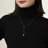 Classic 18ct Rose Gold Akoya Cultured Pearl and Diamond Lariat