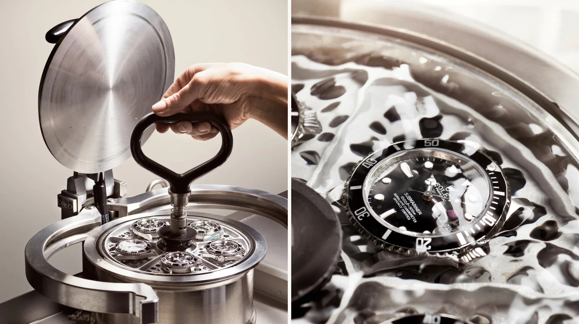 Wristwatches in ultrasonic cleaner