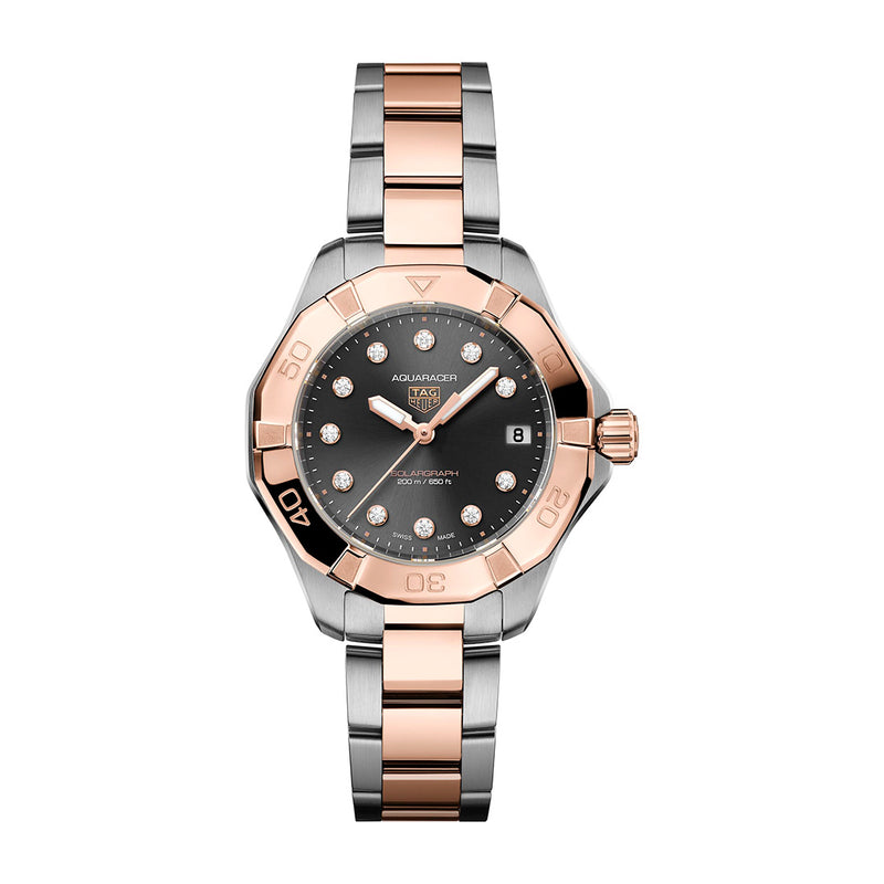 TAG Heuer Aquaracer Solargraph Steel and Rose Gold Plated