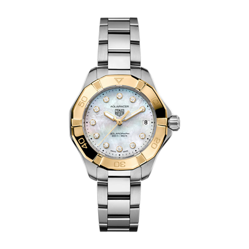 TAG Heuer Aquaracer Solargraph Steel and Yellow Gold Capped