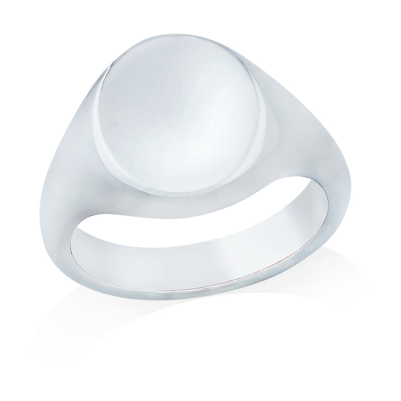 Platinum Plain Oval Signet Ring