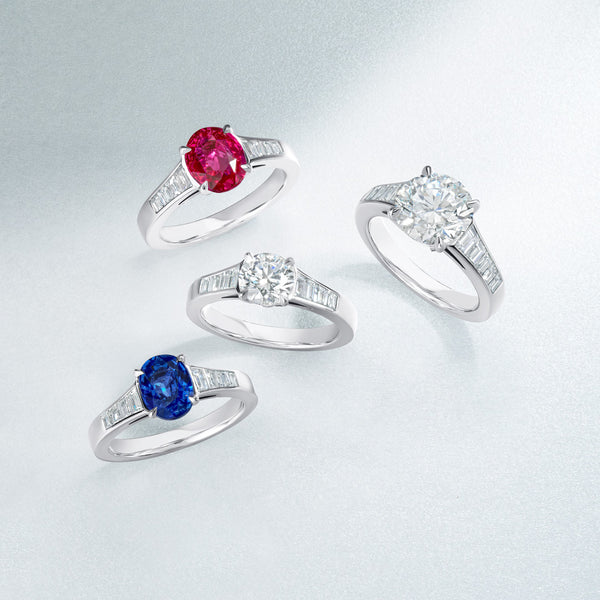 Platinum Solitaire Four Claw Set Oval Cut Ruby Ring