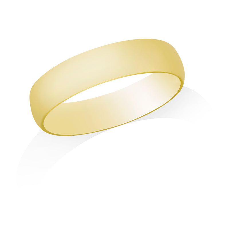 18ct Yellow Gold Polished Plain Light Court Wedding Ring