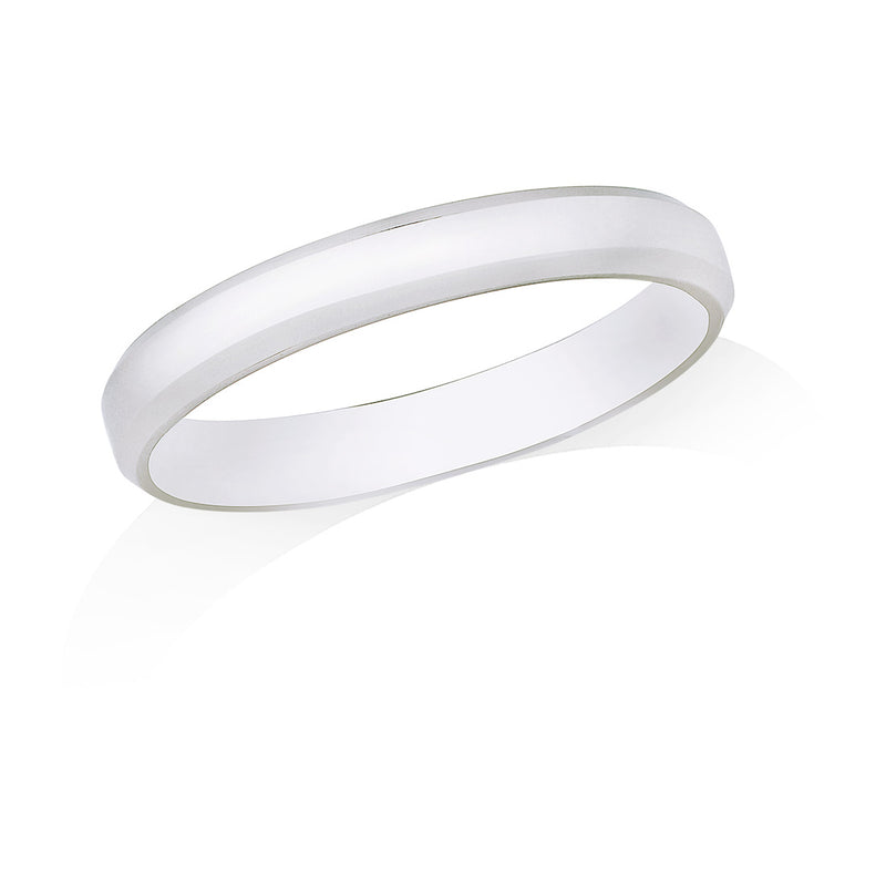 Platinum Polished Plain Flat Court Wedding Ring