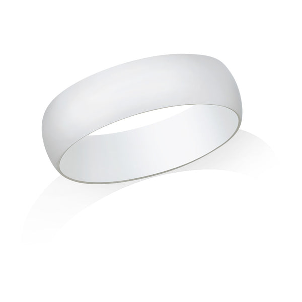 Platinum Polished Plain Light D-Shape Wedding Ring