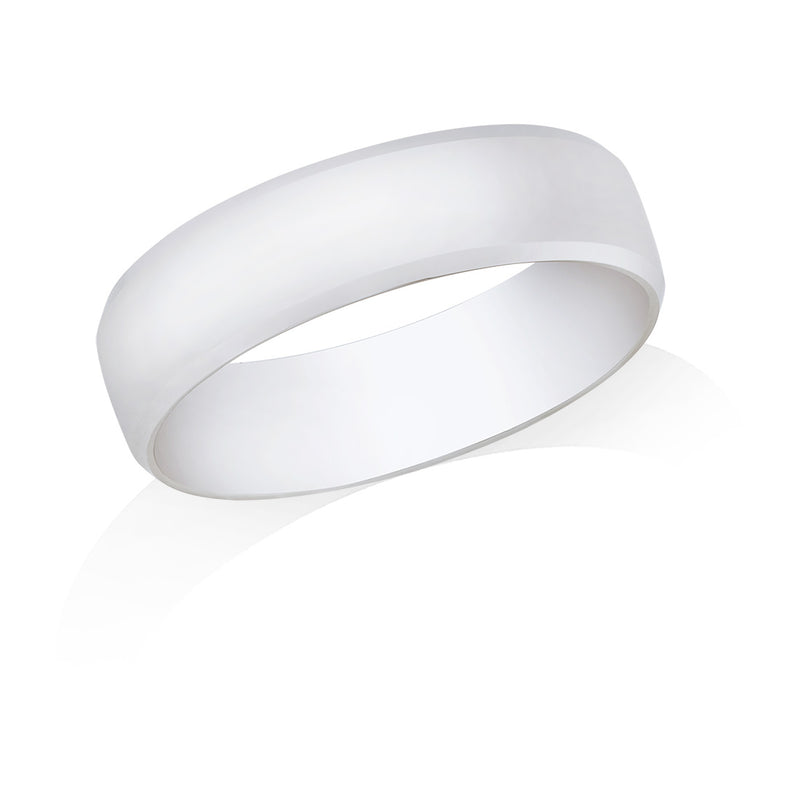 Platinum Polished Plain Flat Court Wedding Ring