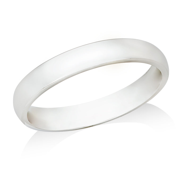 Platinum Polished Plain Court Wedding Ring