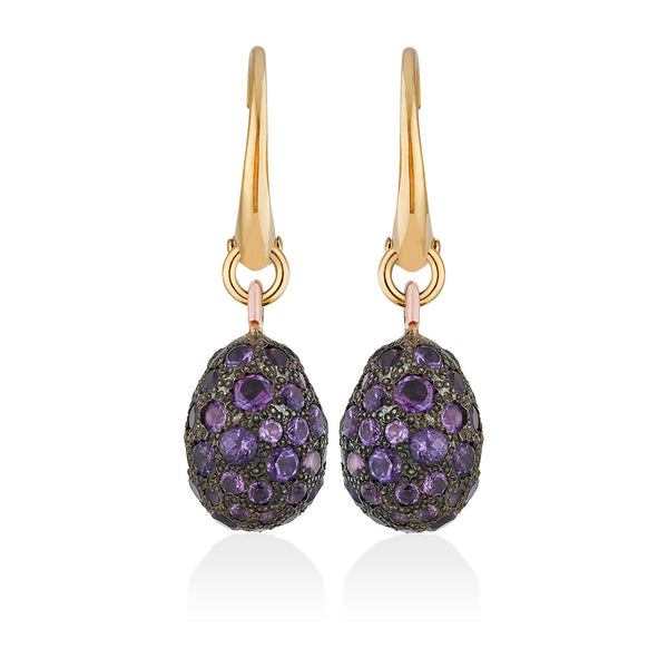 Pomellato Tabou 18ct Rose Gold and Silver Amethyst Drop Earrings