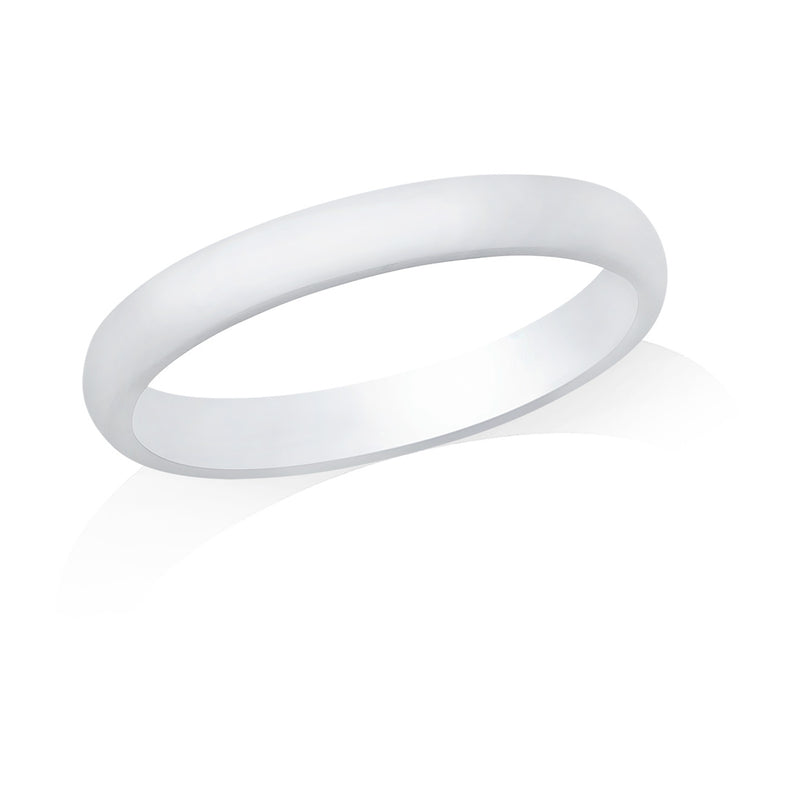 Platinum Polished Plain Medium Court Wedding Ring
