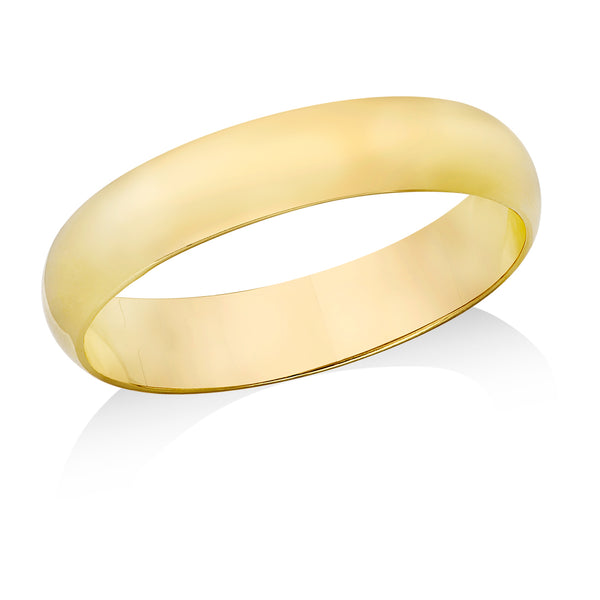 18ct Yellow Gold Plain D-Shape Wedding Ring