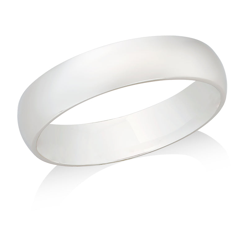 Platinum Polished Plain Court Wedding Ring