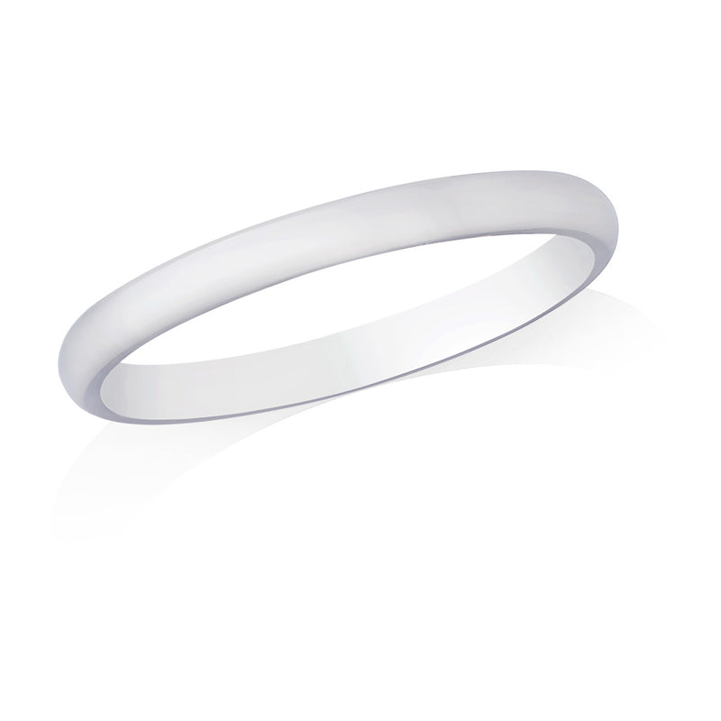 Platinum Polished Plain Light Court Wedding Ring