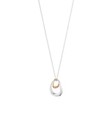 Georg Jensen Offspring Silver and 18ct Rose Gold Pendant and Chain
