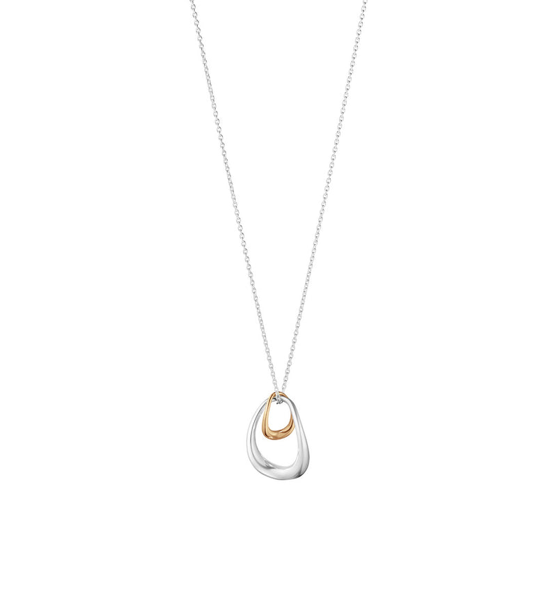 Georg Jensen Offspring Silver and 18ct Rose Gold Pendant and Chain