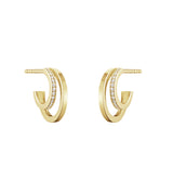 Georg Jensen Halo 18ct Yellow Gold Diamond Hoop Earrings
