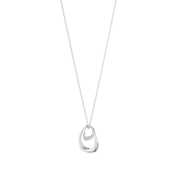 Georg Jensen Offspring Sterling Silver Diamond Pendant and Chain