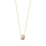 Georg Jensen Fusion 18ct Yellow, White and Rose Gold Diamond Pendant and Chain