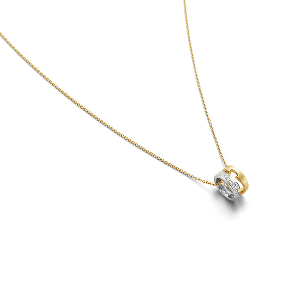 Georg Jensen Fusion 18ct White and Yellow Gold Diamond Pendant and Chain