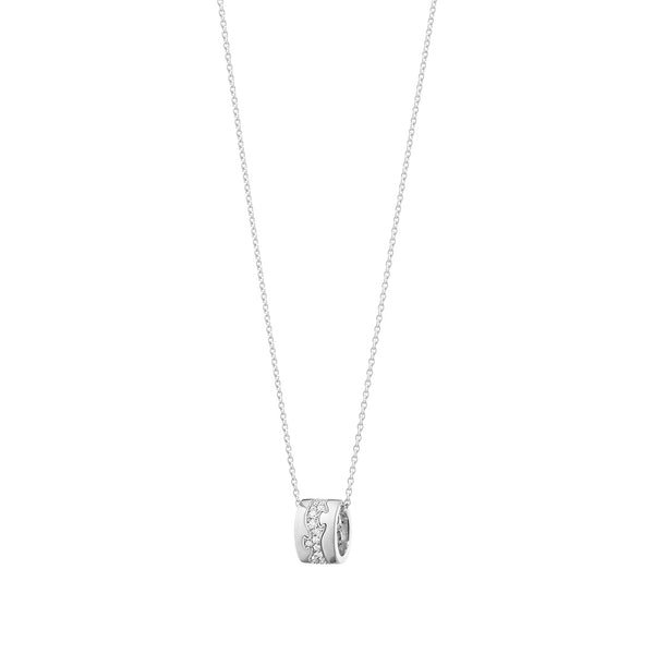 Georg Jensen Fusion 18ct White Gold Diamond Pendant and Chain