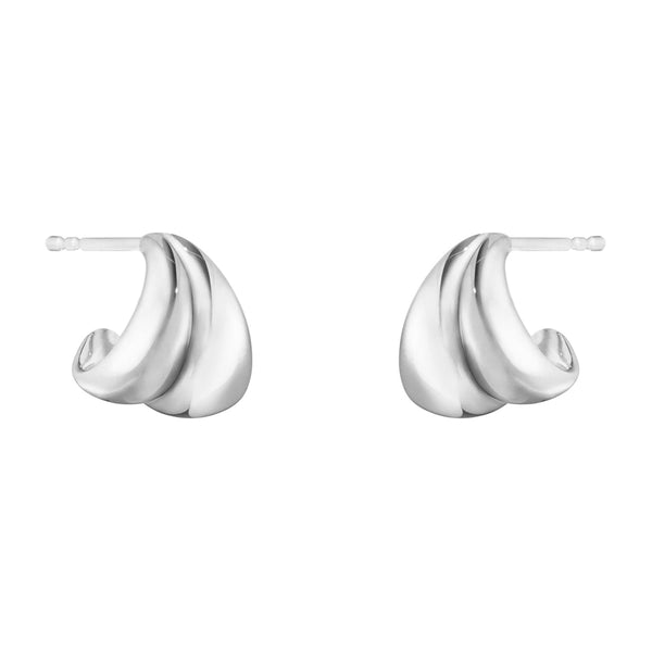 Georg Jensen Curve Sterling Silver Half Hoop Earrings