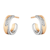 Georg Jensen Fusion 18ct White Gold and Rose Gold Diamond Hoop Earrings
