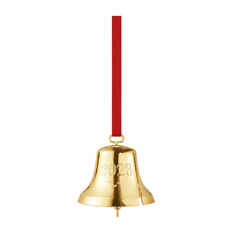 Georg Jensen Christmas Collectibles Yellow Gold Plated Bell Decoration