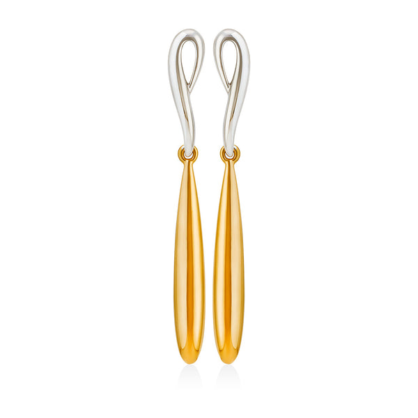 18ct Yellow and White Gold Drop Earrings
