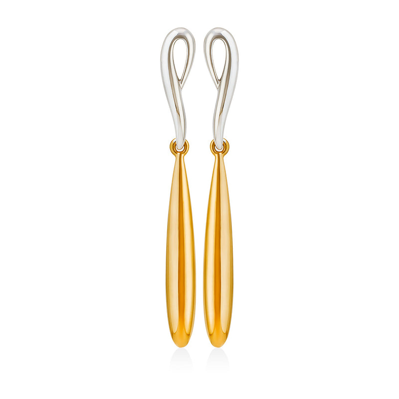 18ct Yellow and White Gold Drop Earrings