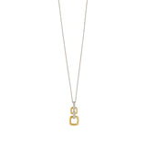 18ct White and Yellow Gold Pave Set Round Brilliant Cut Diamond Drop Pendant and Chain