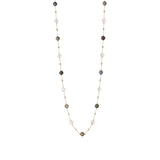 18ct Yellow Gold Akoya Cultured Pearl Tahitian Cultured Pearl and Diamond Chain Necklace