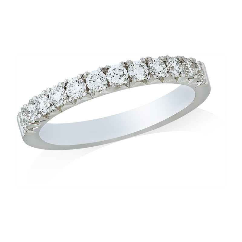 Platinum Polished Four Claw Set Round Brilliant Cut Diamond Wedding Ring