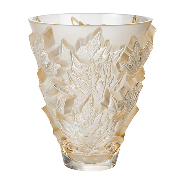 Lalique Champs-Elysees Gold Luster Crystal Small Vase