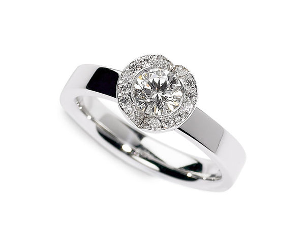 Andrew Geoghegan Fission Platinum Round Brilliant Cut Diamond Cluster Ring